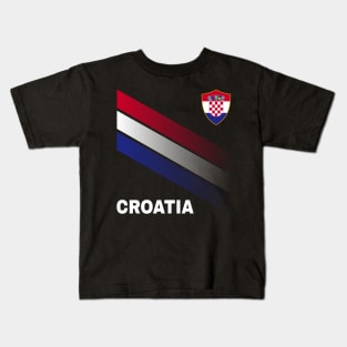 Vintage Croatia Sunflower Flag Croatia Soccer Lover Kids T-Shirt